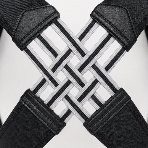 Detalle del material y las correas en X de Yergo